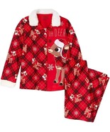 Rudolph Girl&#39;s Plaid &#39;Oh Deer&#39; Button Down Flannel Christmas Pajama Set - $19.99
