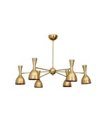 Mid Century Stilnovo Hourglass Chandelier - 6 Arm Brass chandelier light... - £431.64 GBP
