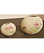 Pair of TOYO Morning Glory Floral Vases. 6” &amp; 4&quot; Design by Magie. Made i... - $13.58