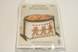 NeedleMagic Inc Counted Cross Stitch Kit Basket Gingerbread 5&quot; x 3.5&quot; Oval NOS - £6.64 GBP