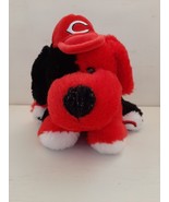 MLB Cincinnati Reds Embroidered 8&quot; Red And Black Plush Dog w/ Cap Stuffe... - £6.37 GBP