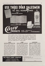 1937 Print Ad Carey Roof Shingles,Asbestos Siding,Rocktex Insulation Cin... - £17.64 GBP