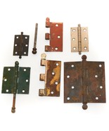 Lot of 7 Antique Door Hinge Sides With Cannonball Pins and Hinges - £19.44 GBP