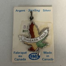 Vintage 925 Sterling Silver Niagara Falls Colorful Maple Leaf Charm From... - £11.60 GBP