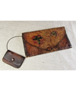 Vintage Leather Clutch Bag With Attached Coin Purse - €51,33 EUR