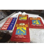 Lot of 4 - Vintage Hallwag European Road Maps and 1 Europa Map - $25.00