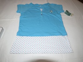 Healthtex girls 7 t shirt butterfly white turquoise blue TEE NEW youth polka dot - £8.26 GBP