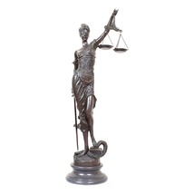 Themis Greek Roman Blind Justice Law Goddess Large Statue Sculpture Real Bronze - £1,339.37 GBP