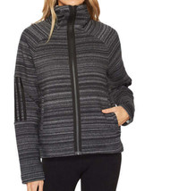 adidas Womens Printed High Collar Fleece Jacket Size Medium Color Black - £54.49 GBP