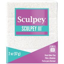 Sculpey III Polymer Clay White Glitter - $3.83