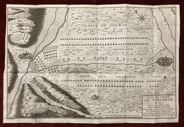 Battle of Turckheim Antique Map Alsace 1675 Turrene War - $185.59