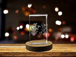 LED Base included | Snowdrop Flower 3D Engraved Crystal 3D Engraved Crystal  - £31.46 GBP - £314.75 GBP