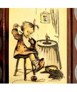Hummel Wood Matte Print Girl Sewing Vintage 1982 ARS Farmhouse Wall Deco... - $27.40 CAD