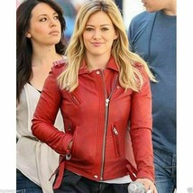 Red Women&#39;s Lambskin soft Real Leather Jacket Motorcycle Slim fit Biker Jacket - £86.31 GBP