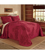 RED LUXURY CHENILLE BEDSPREAD SET  NEW - £239.00 GBP