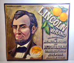 Abraham Lincoln Brand Sunkist Oranges Vintage 1940s Original Patriotic P... - $18.53
