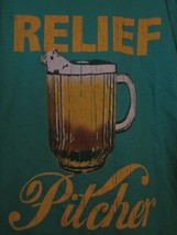 Nwt - Relief Pitcher Beer Image Adult Size M Green Short Sleeve Tee - £5.58 GBP