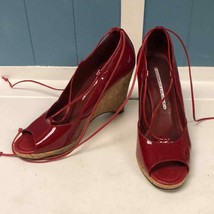 Donald J. Pliner red patent perp toe cork wedges size 7.5 - $70.69