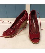 Donald J. Pliner red patent perp toe cork wedges size 7.5 - $70.69