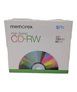 Memorex High Speed CD-RW Discs 5-Pack 12x700MB 80 Min, Rewritable - $166.83 MXN