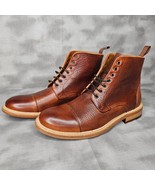 TAFT Rome Full Grain Brown Leather Cap-Toe Dress Boot - NWOB - Mens Size 6 - $311.26 CAD