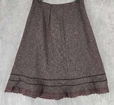 East 5th Skirt Womens 14 Brown Tweed Crochet Trim Business Casual A Line... - £14.23 GBP