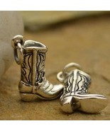 Sterling silver cowboy boot charm 19x10mm - £17.56 GBP