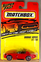 1995 Matchbox #10 Super Fast DODGE VIPER RT/10 Red w/Chrome 6 Spoke Spiral Wheel - £7.08 GBP