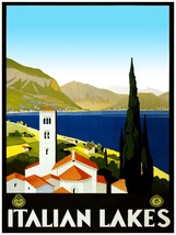 9525.Italian lakes.small seaside village.mountains.POSTER.decor Home Office art - £13.66 GBP+