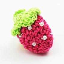 Bluemoona 20 PCS - Big Crochet Sewing Embellishment Strawberry (Rose Pink) - £6.25 GBP