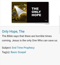 The Only Hope | Jack T Chick | Gospel Bible Track - £3.46 GBP