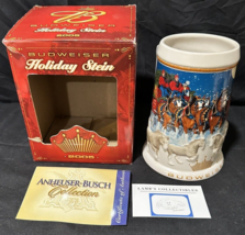 2005 Budweiser Holiday stein mug CS628 With Box Clydesdales Ceramarte of... - $24.23