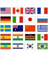 International 3x5 Flag Set of 20 Country Countries Polyester Flags gromm... - £77.84 GBP