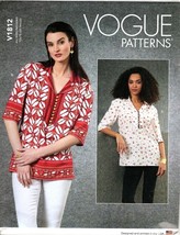 Vogue V1812 Misses XS to XXL Pullover Tunic Top UNCUT Sewing Pattern - £17.81 GBP