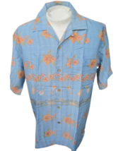 Hawaiian ALOHA shirt M pit to pit 24 JOE MARLIN rayon poly cocktails flower  - £11.86 GBP