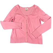 Lilly Pulitzer Womens Large Pink Scoop Neck Long Sleeve Button Up Cardigan - £21.65 GBP