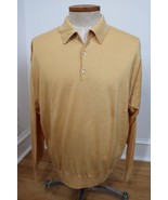 Peter Millar XL Yellow Silk Cotton Cashmere Knit Long Sleeve Polo Shirt ... - £31.41 GBP