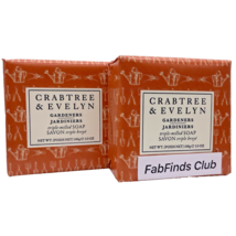 Crabtree &amp; Evelyn Gardeners Bar Soap Triple Milled 7oz (2x3.5oz) 2pc Set - £14.66 GBP