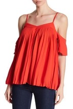 1.State Women&#39;s Pleated Cold Shoulder Top Red MSRP $89 - £10.15 GBP