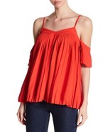 1.State Women&#39;s Pleated Cold Shoulder Top Red MSRP $89 - £10.03 GBP