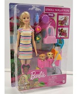 MS) Mattel Barbie Doll Stroll &#39;N Play Pups Stroller with Dogs - £15.90 GBP