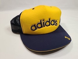 Adidas Adjustable Embroidered Mesh Trucker Snapback Cap Hat Blue And Gol... - $19.68