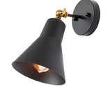 LNC Black and Brass 1-Light Adjustable Swivel Wall Sconce with Bell Meta... - $45.44
