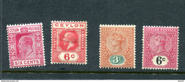 Ceylon 1904-10 Great Britain colony MH  4 stamps 14941 - £23.87 GBP