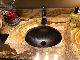 16&quot; Oval Copper Undermount or Drop In Bathroom Sink with Oil Rubbed Bron... - $269.95