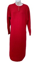 Vintage Schrader Knit Dress Size 10 Red Sweater Dress Valentine&#39;s Day - £23.18 GBP