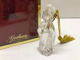GORHAM Crystal VINTAGE Angel With Gold Wings Ornament - £15.55 GBP