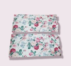 Vintage Ralph Lauren Floral Lorraine Ruffled King Pillowcase set x 2 cot... - $126.72