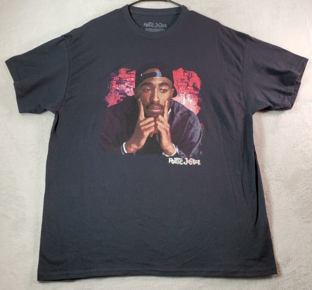 Poetic Justice T Shirt Unisex Size XL Black Tupac Short Sleeve Crew Neck... - $9.29