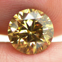 Round Shape Diamond Natural Fancy Cognac Color Loose Enhanced SI1 1.65 Carat - £1,813.17 GBP